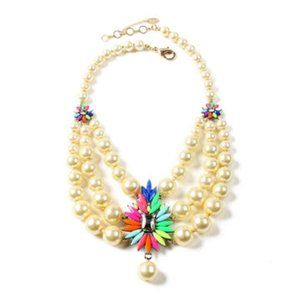 Amrita Singh Baronial Pearl Austrian Crystal Statement Necklace